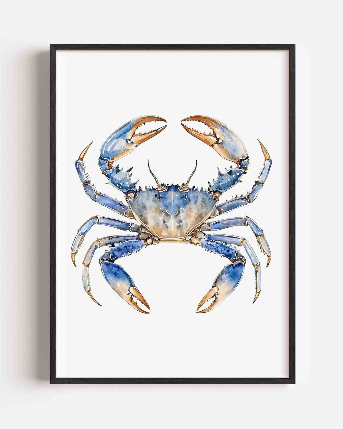 Blauwe krab – Delfts blauwe portret poster als wanddecoratie