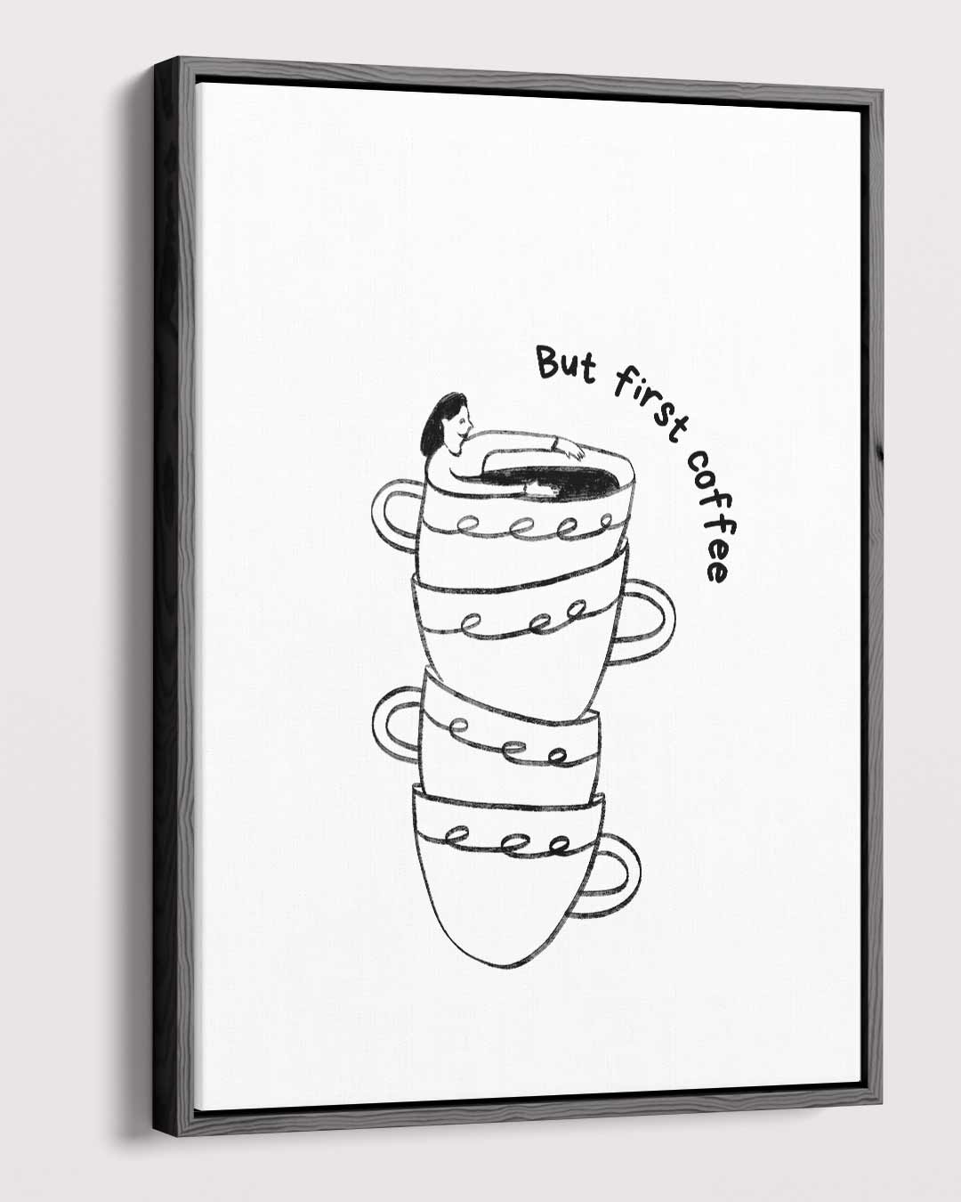 But first coffee – dibond kunstwerk als wanddecoratie