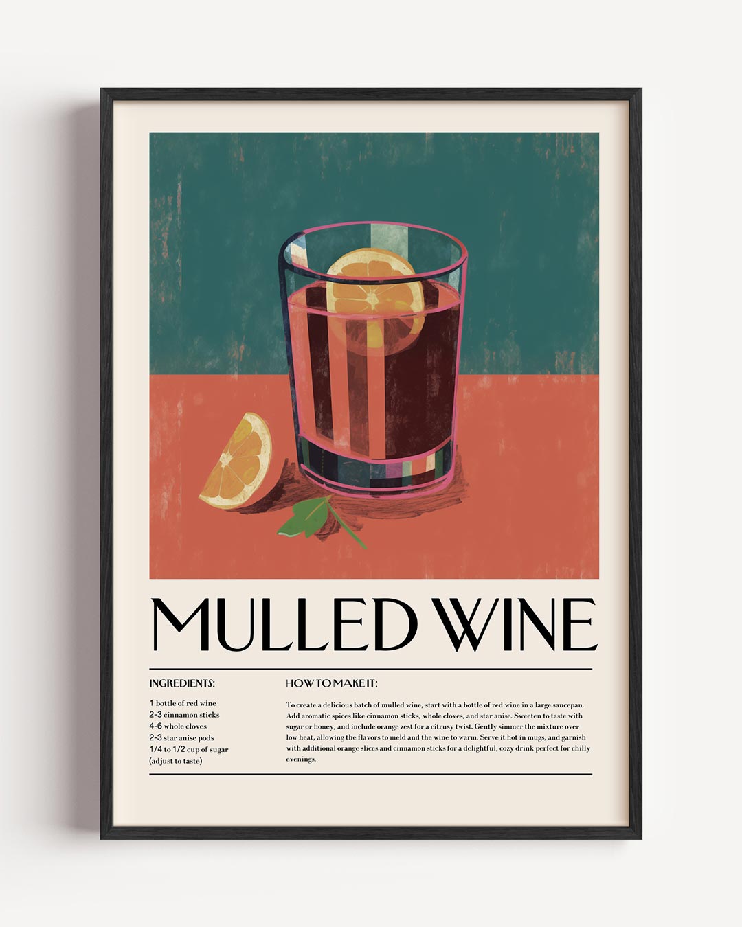 Sfeervolle Mulled Wine Recept – kerst portret poster als wanddecoratie