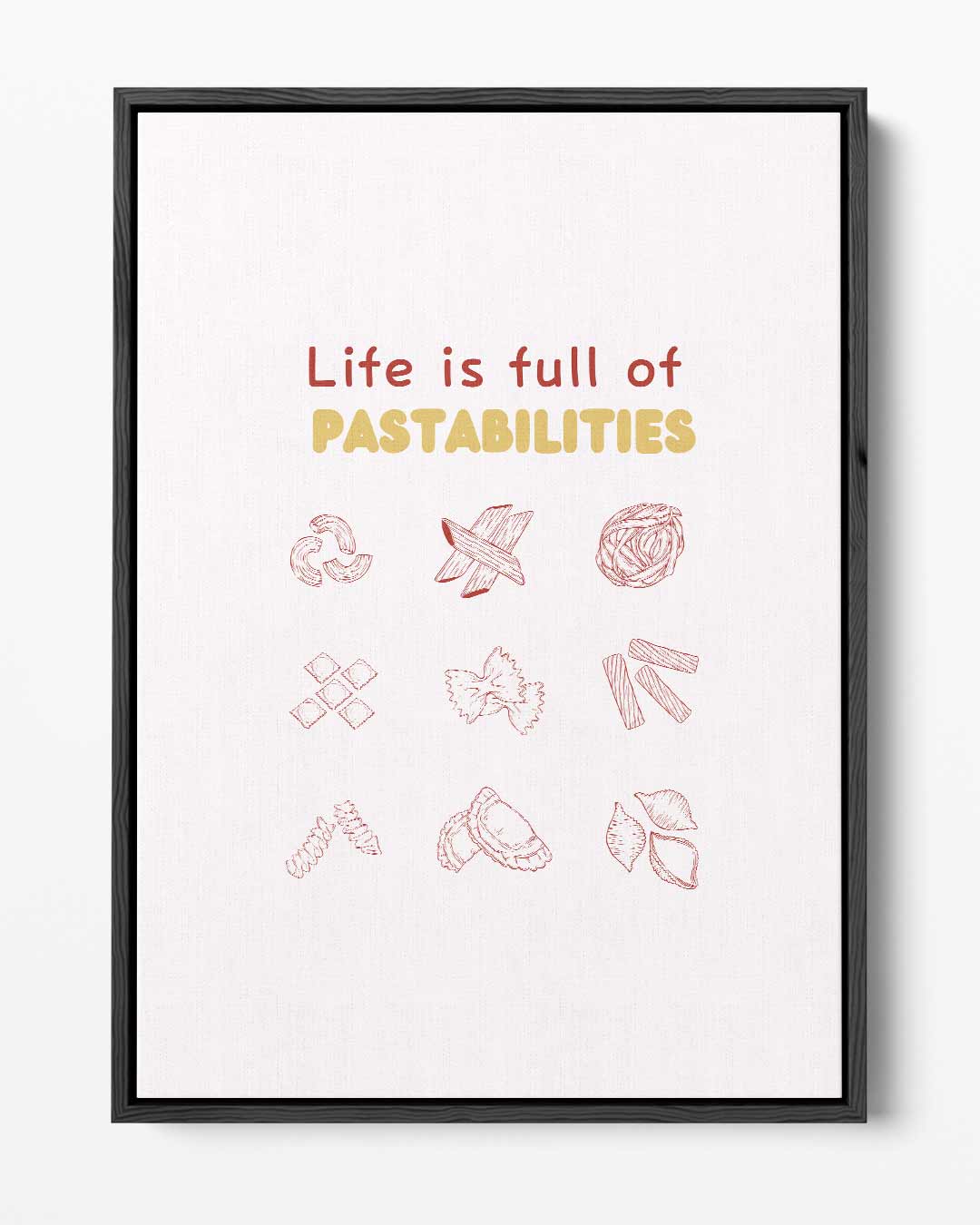Levenslustige Pasta Creativiteit – portret kunstwerk als wanddecoratie