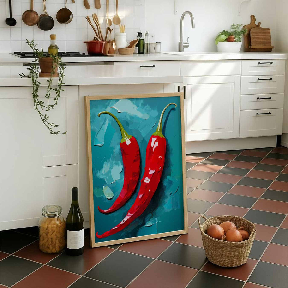 Spicy Pepper Art Print – staande muurposter voor keuken of eethoek
