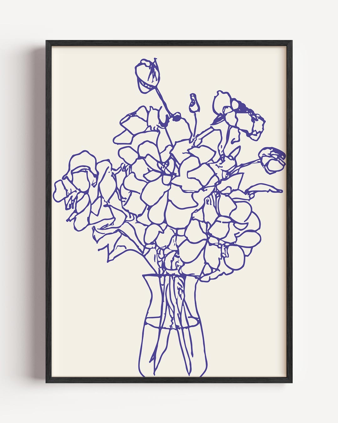 Elegante Bloemenlijntekening – keuken portret poster als wanddecoratie