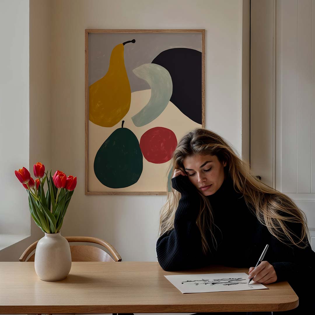 Vrolijke Fruitstilleven – culinaire wandkunst als portret poster