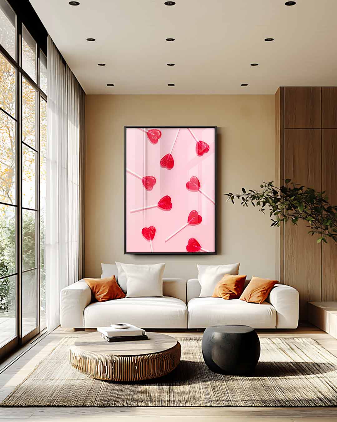 Hartvormige Lollykunst – plexiglas wanddecoratie in portret formaat