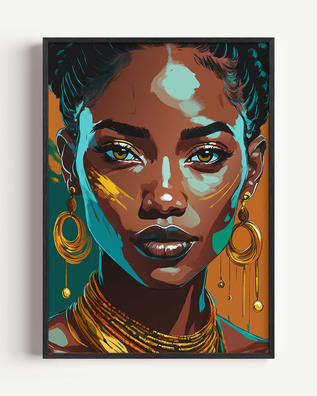 Expressieve Vrouwelijke Kracht – zomer portret poster als wanddecoratie