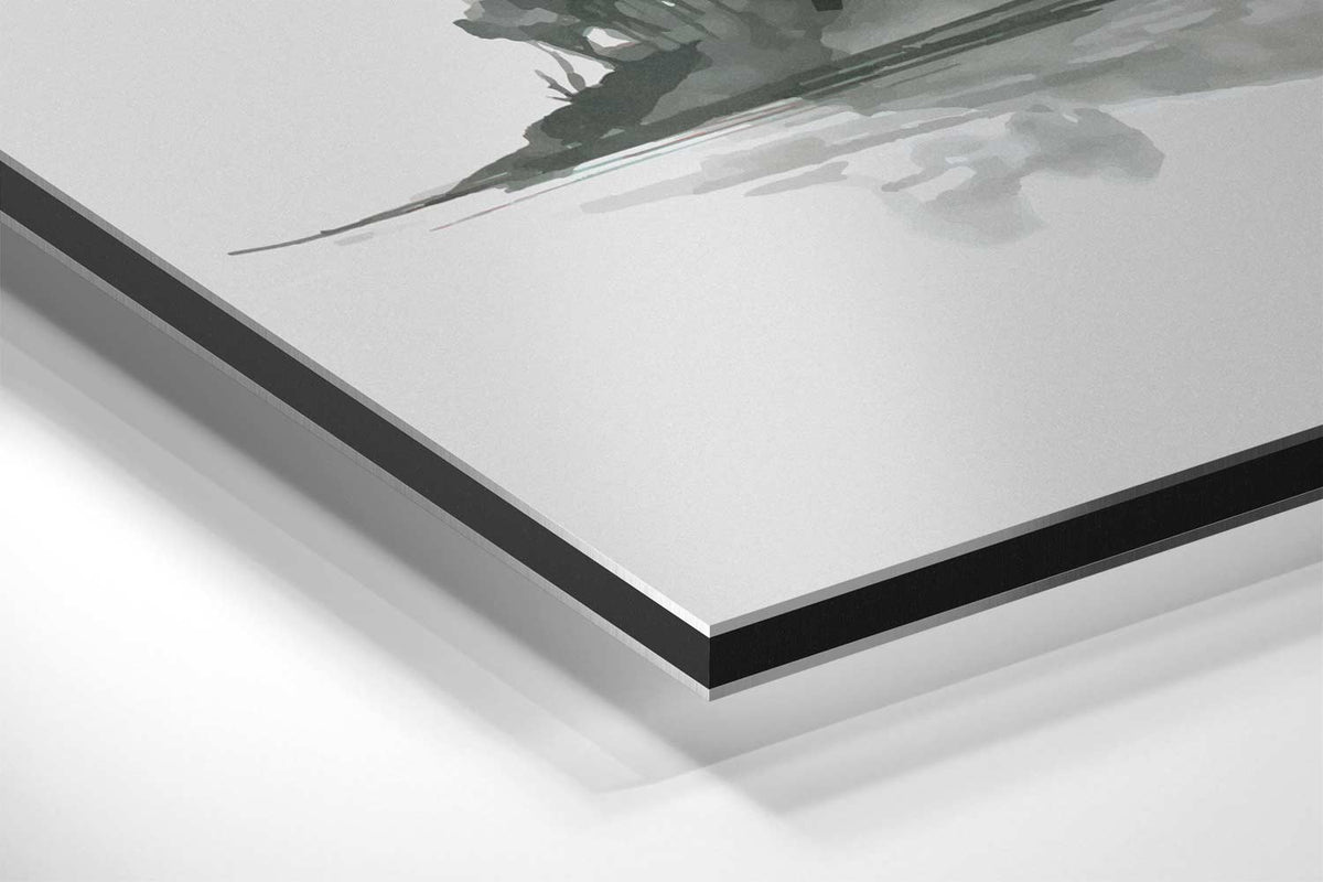 Monochrome Berglandschap – canvas kunstwerk als wanddecoratie