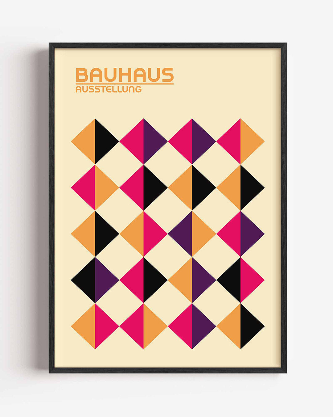 Vormritme en kleur – staande Bauhaus poster als wanddecoratie