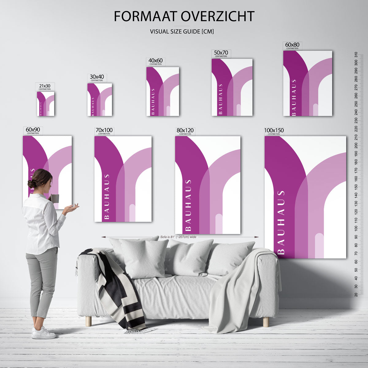 Kleurvlakken en lijnen – geometrische poster in Bauhaus-stijl van WallArtistic