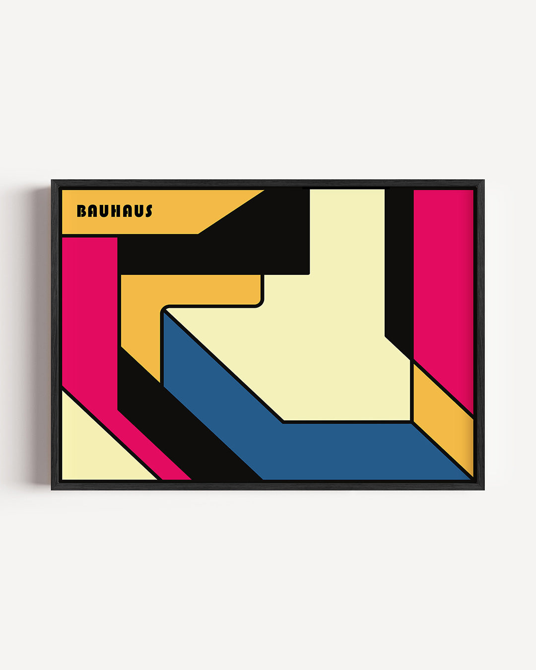 Vorm en kleurvlakken – liggende Bauhaus poster als wanddecoratie