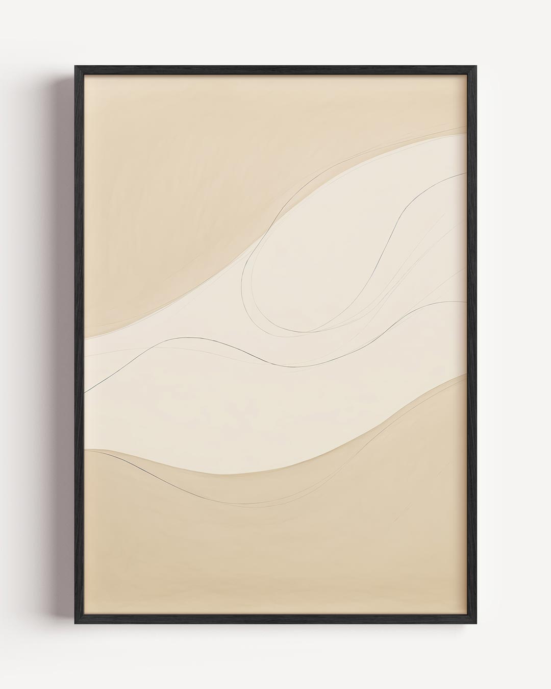 Rustgevende Beige Kunstposter – abstracte portret poster als wanddecoratie