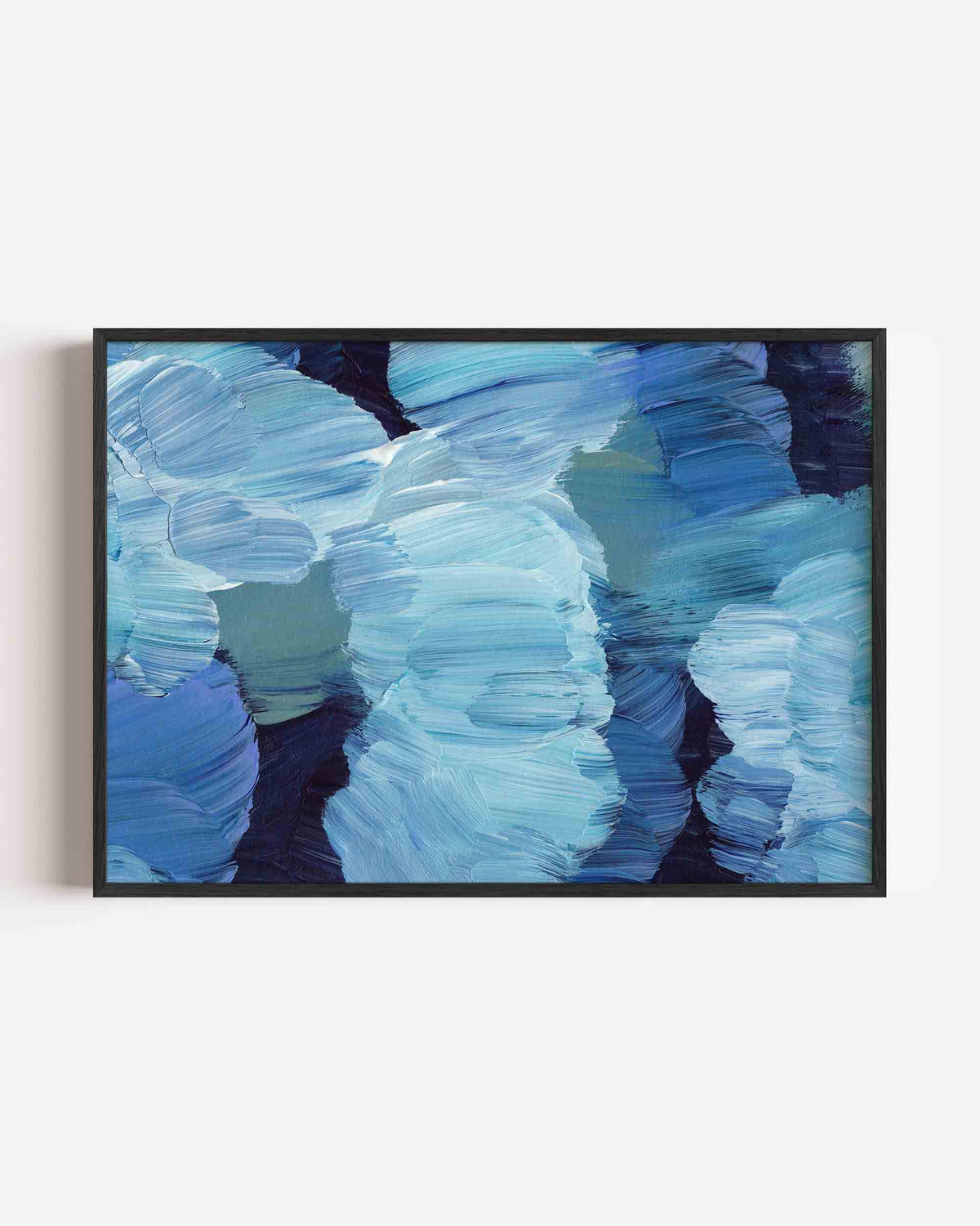 Blauwe penseelstreken – schilderkunst landscape poster als wanddecoratie