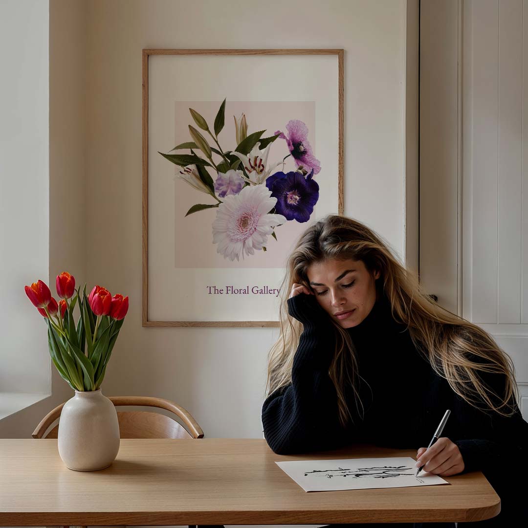 Bloemenpracht – staande muurposter met tekst en typografie