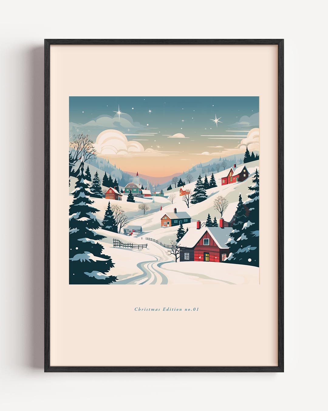Magische Winterlandschap – kerst portret poster als wanddecoratie