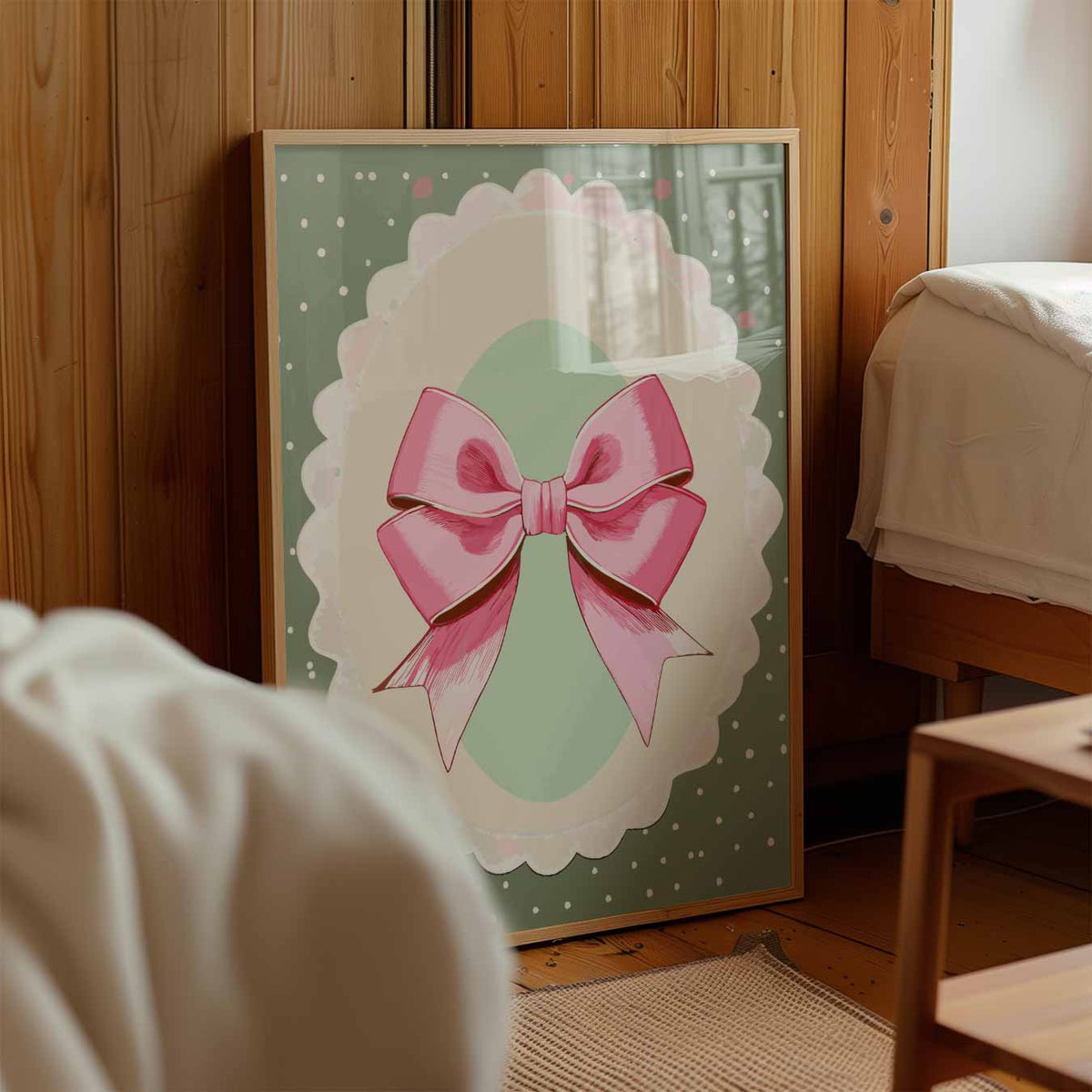 Zachte Vintage Strik – kinderposter in staand formaat