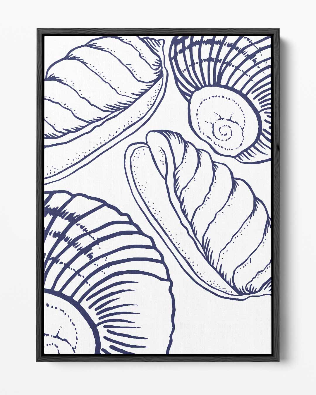 Elegante Schelpen Illustratie – portret kunstwerk als wanddecoratie
