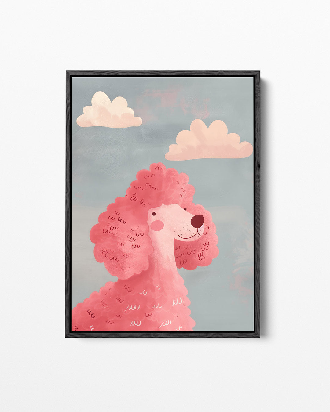 Speelse hond en wolken – staand wanddecoratie kunstwerk