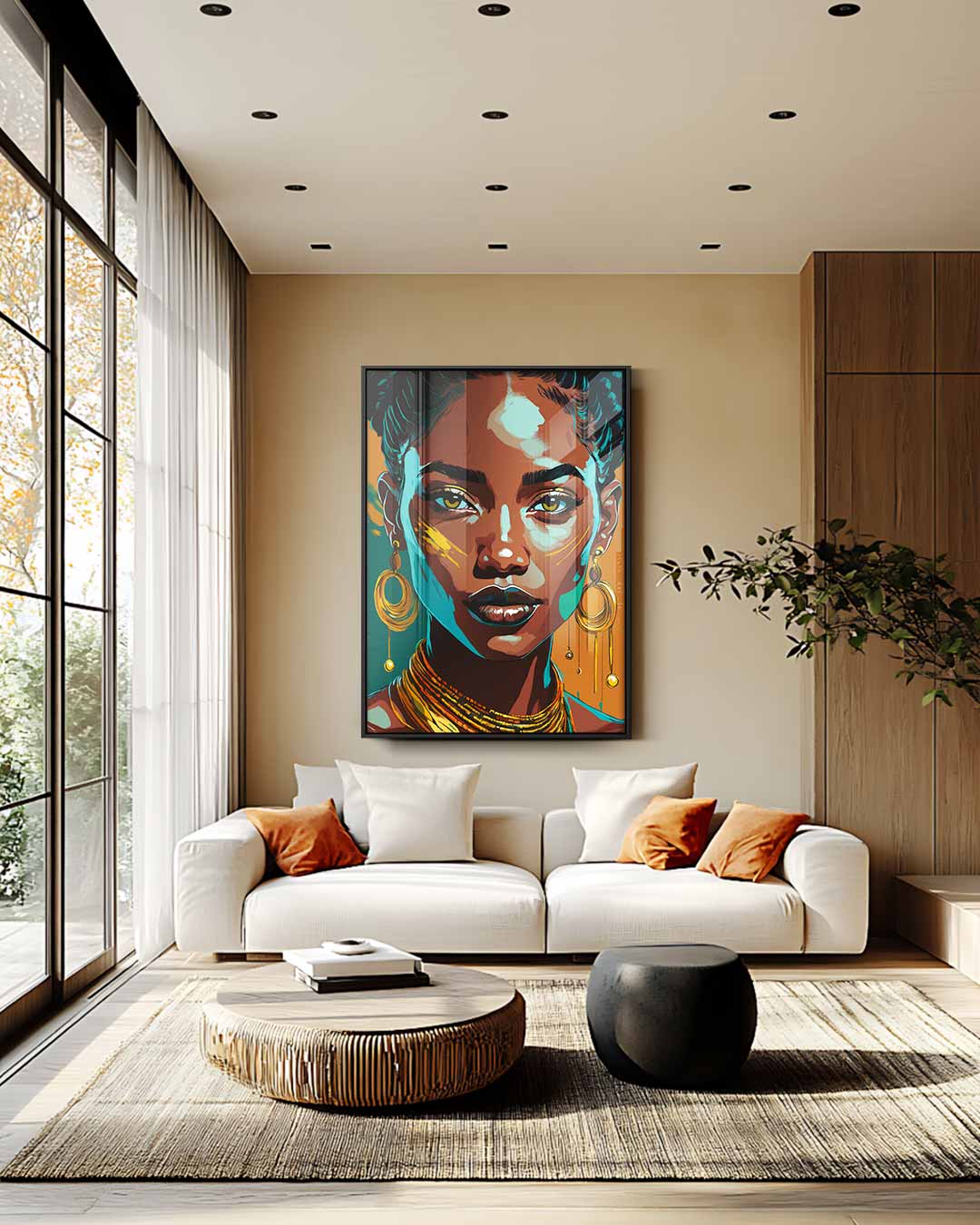 Kleurrijke Portretmagie – modern portret kunstwerk van WallArtistic