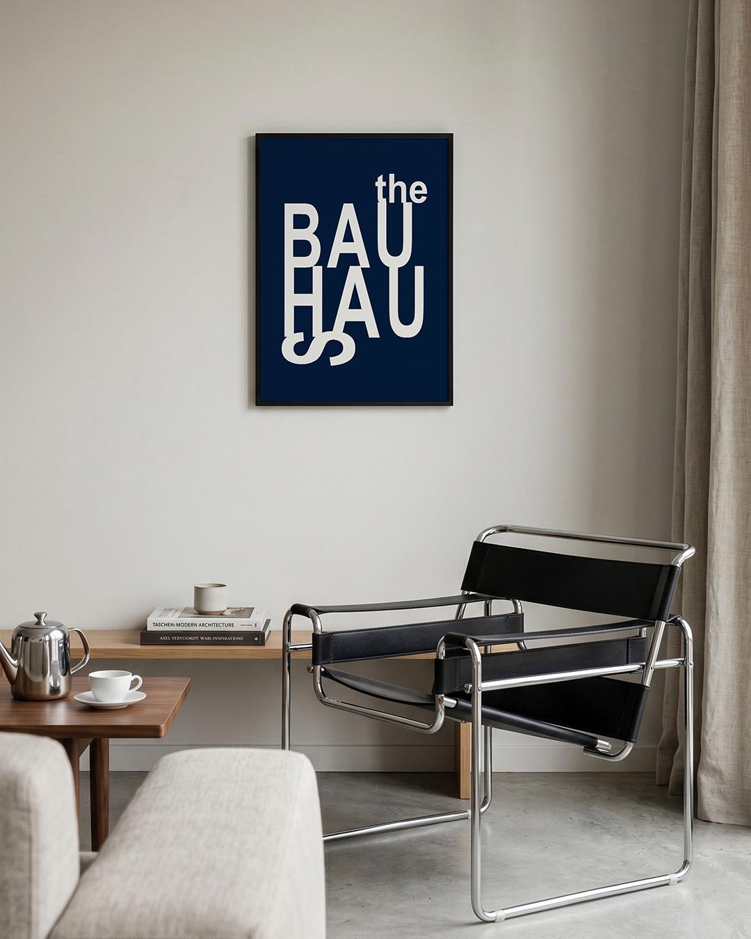 Typografisch spel – geometrische Bauhaus poster in staand formaat