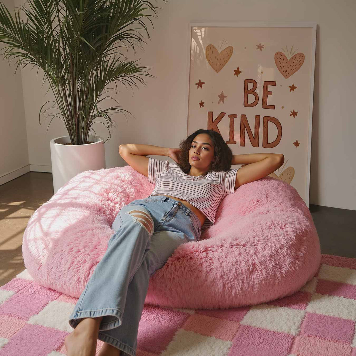 Be Kind Hartjes – staande kinderkamer wanddecoratie van WallArtistic