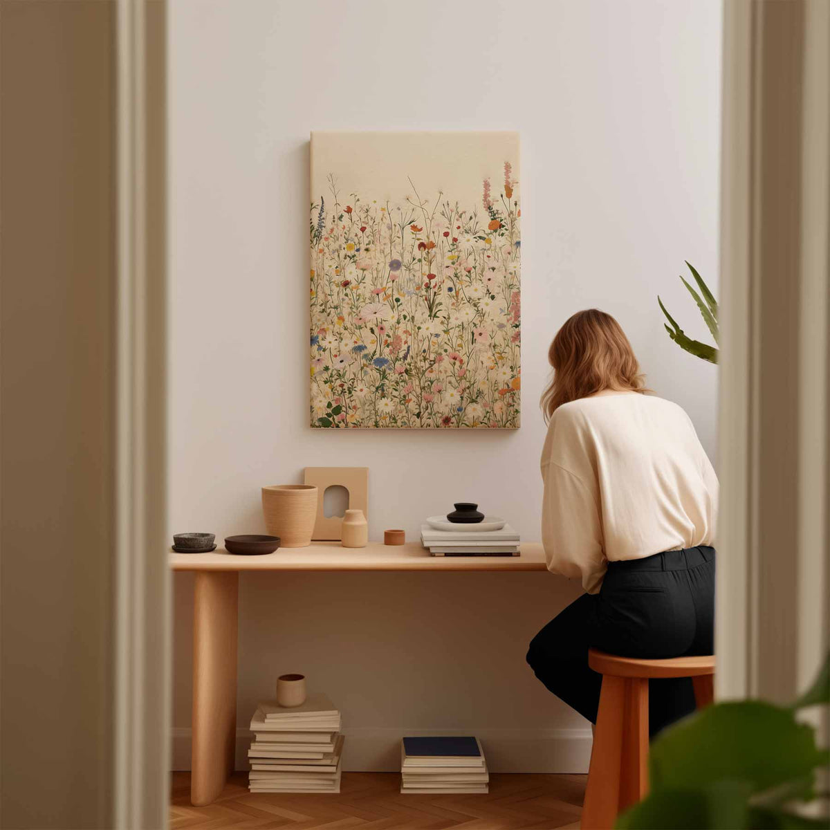 Veld Vol Wildbloemen – plexiglas wanddecoratie in portret formaat
