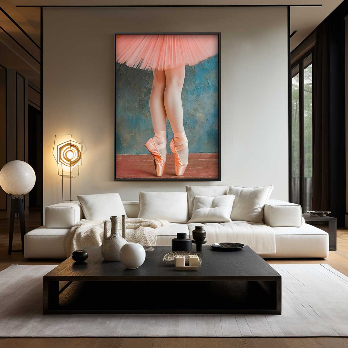 Elegante Balletdroom – kunstwerk met zwarte baklijst
