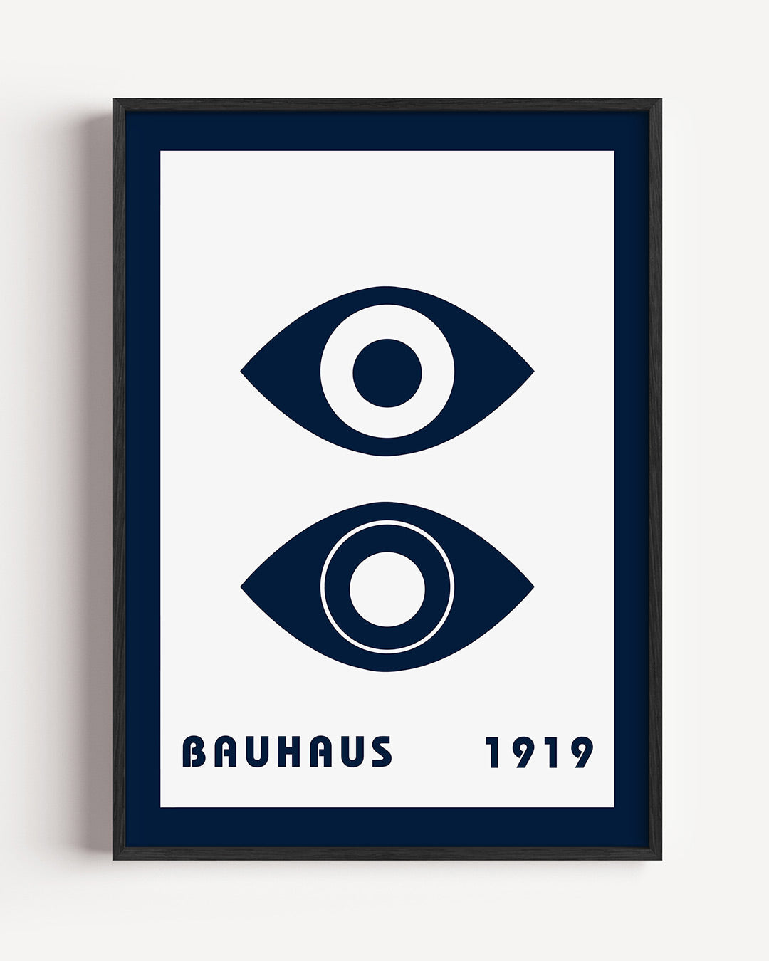 Oogvormen en lijnen – staande Bauhaus poster als wanddecoratie