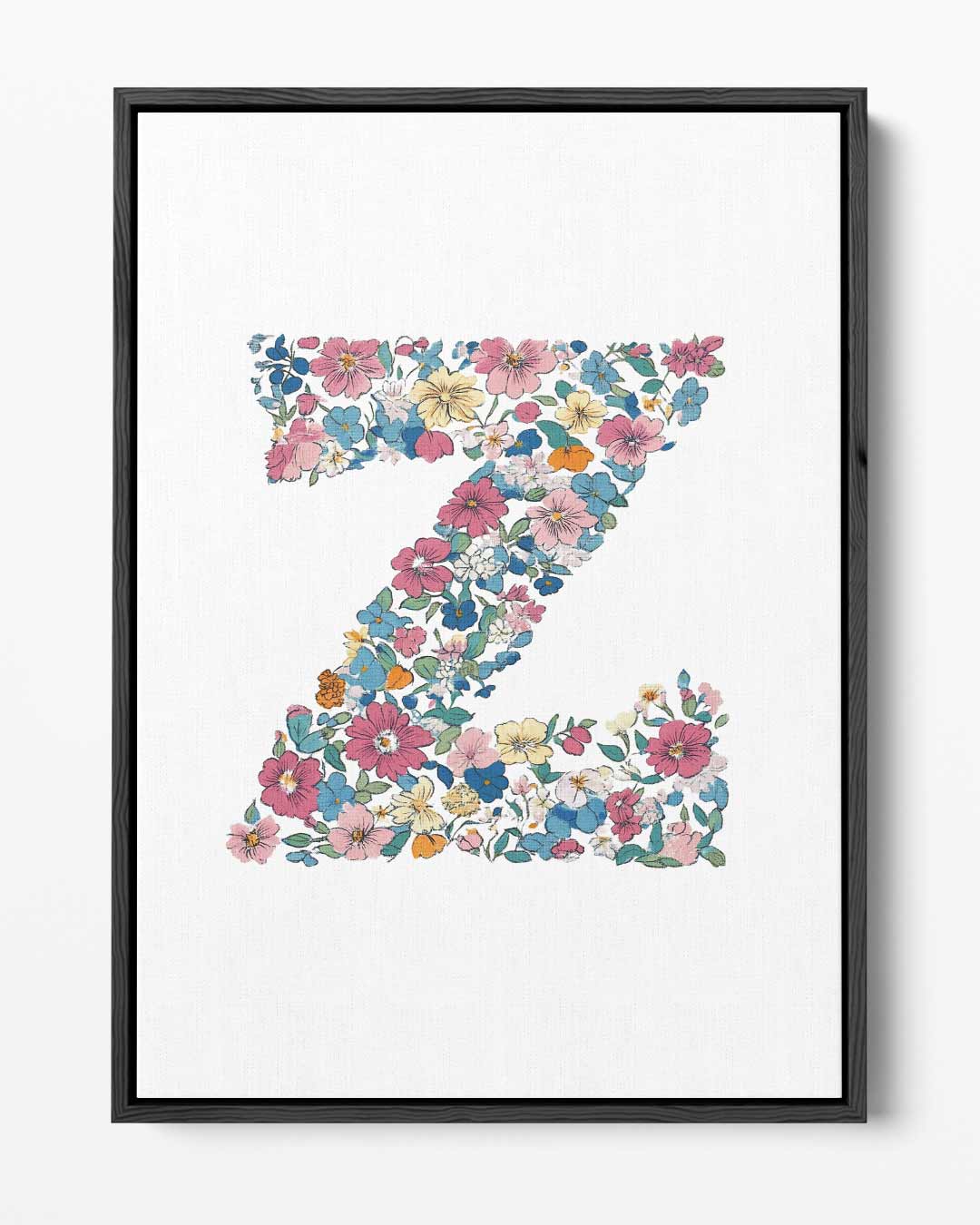 Bloemenletter Z – portret kunstwerk als wanddecoratie