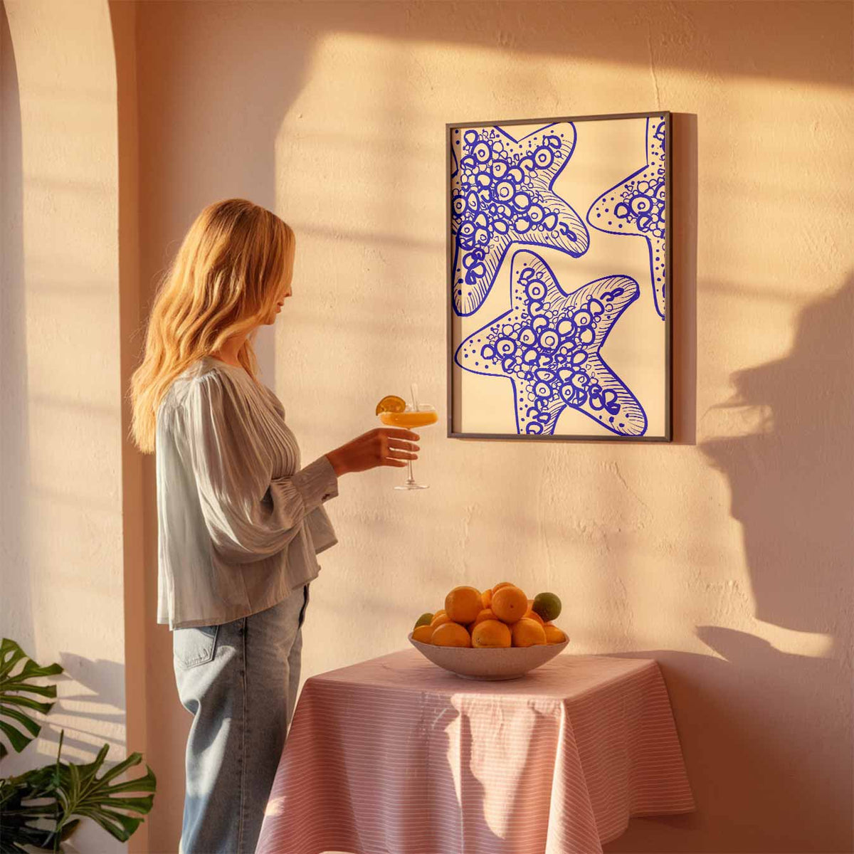 Zeesterren Paradijs – zeedierenposter als moderne staande wanddecoratie