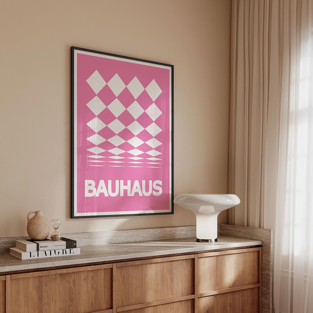 Perspectief – geometrische Bauhaus poster in staand formaat