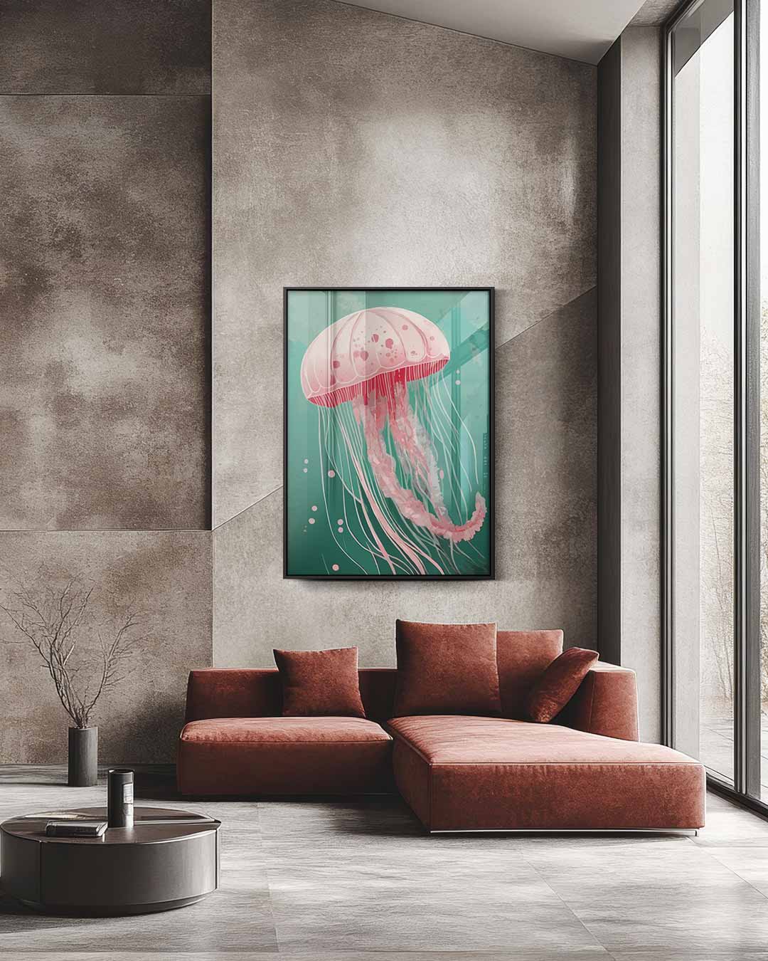Dromerige Kwallenwereld – staande wandkunst voor woonkamer of interieur