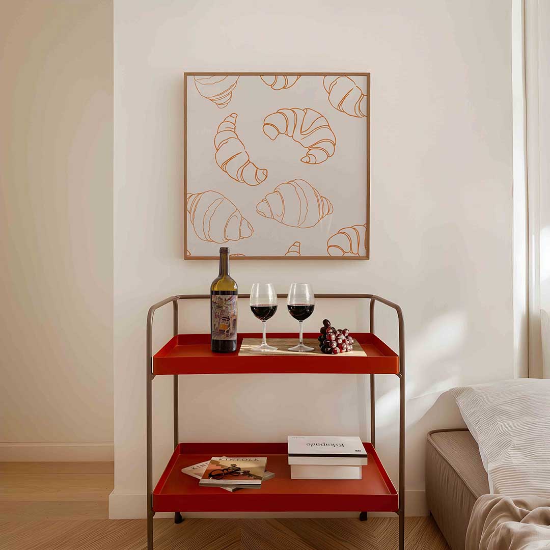 Croissant patroon – vierkante keuken wanddecoratie van WallArtistic