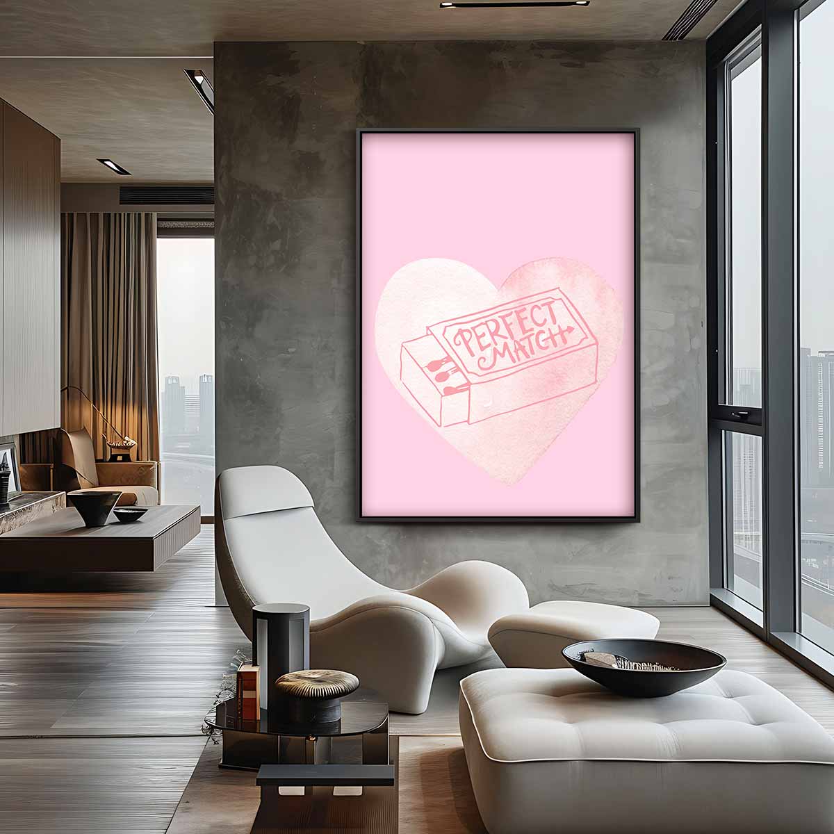 Perfect Match Hartbeeld – staande wandkunst voor woonkamer of interieur
