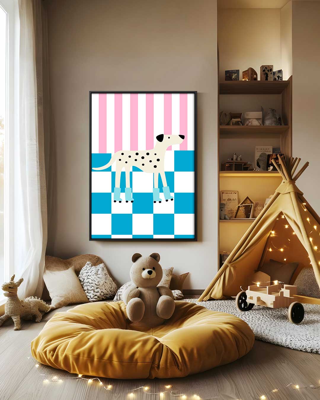 Rollende Dalmatiër – modern portret kunstwerk van WallArtistic