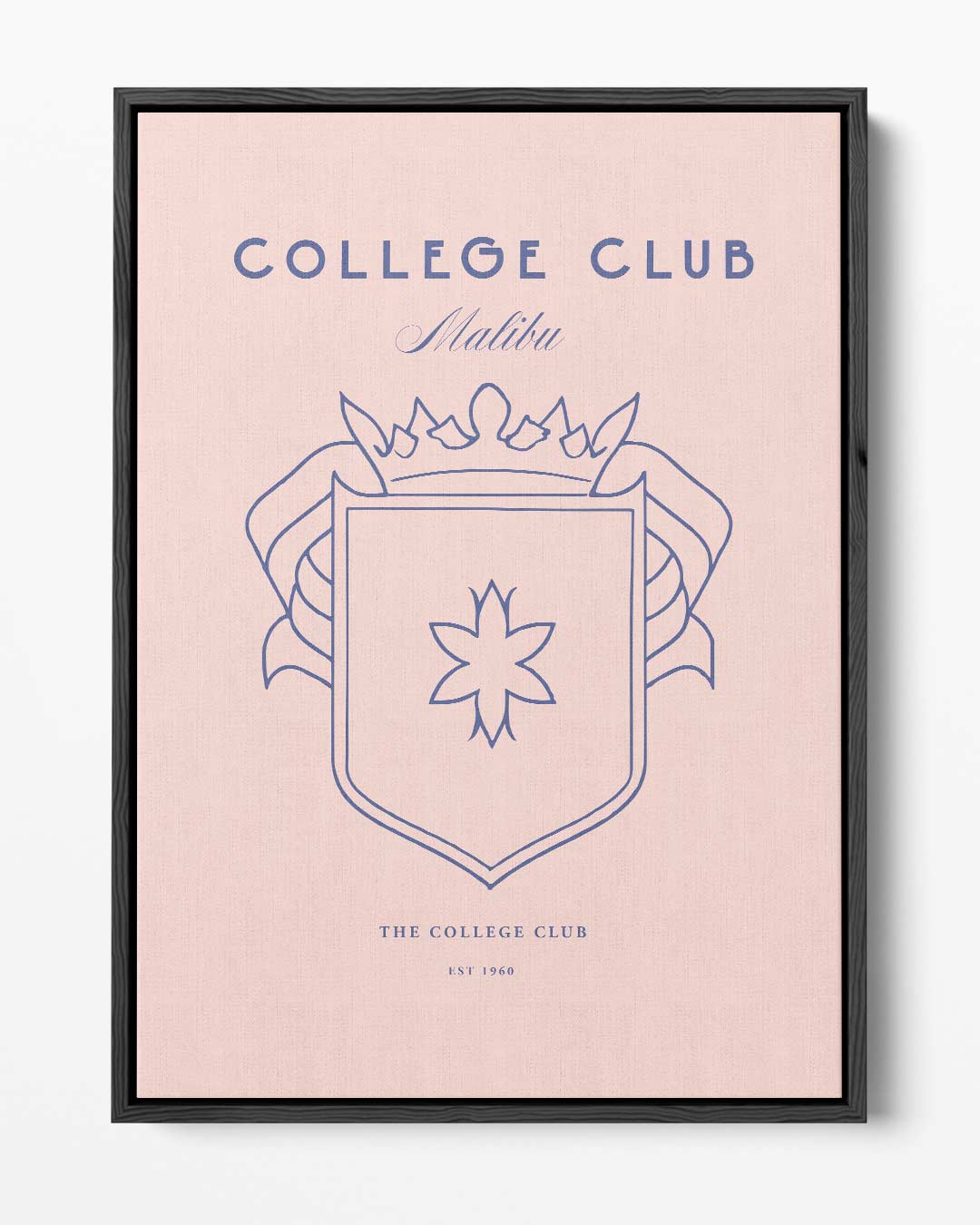 Elegante College Club Wapenschild Poster – portret kunstwerk als wanddecoratie