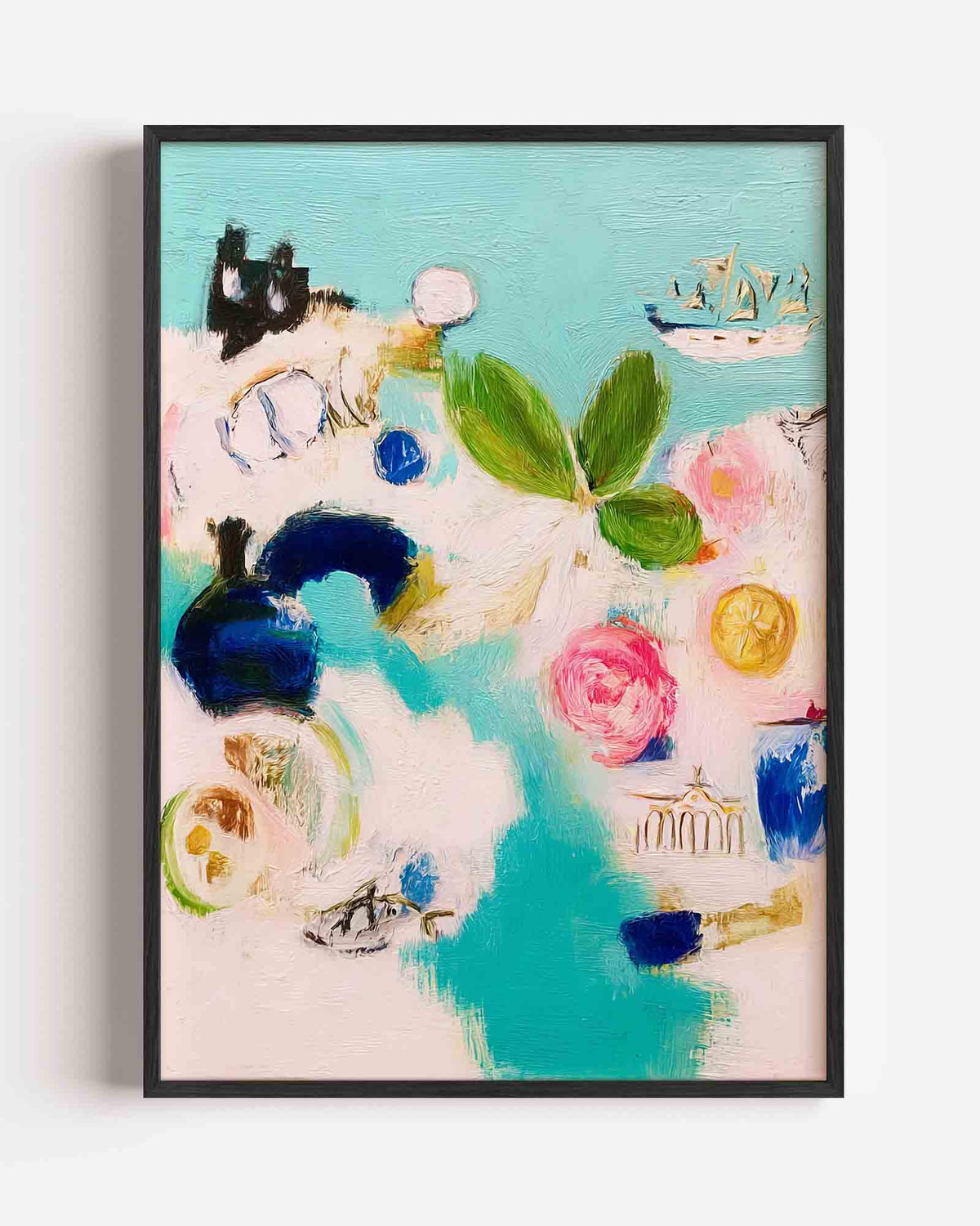 Abstracte vormen en kleuren – dromerige illustratie poster als wanddecoratie