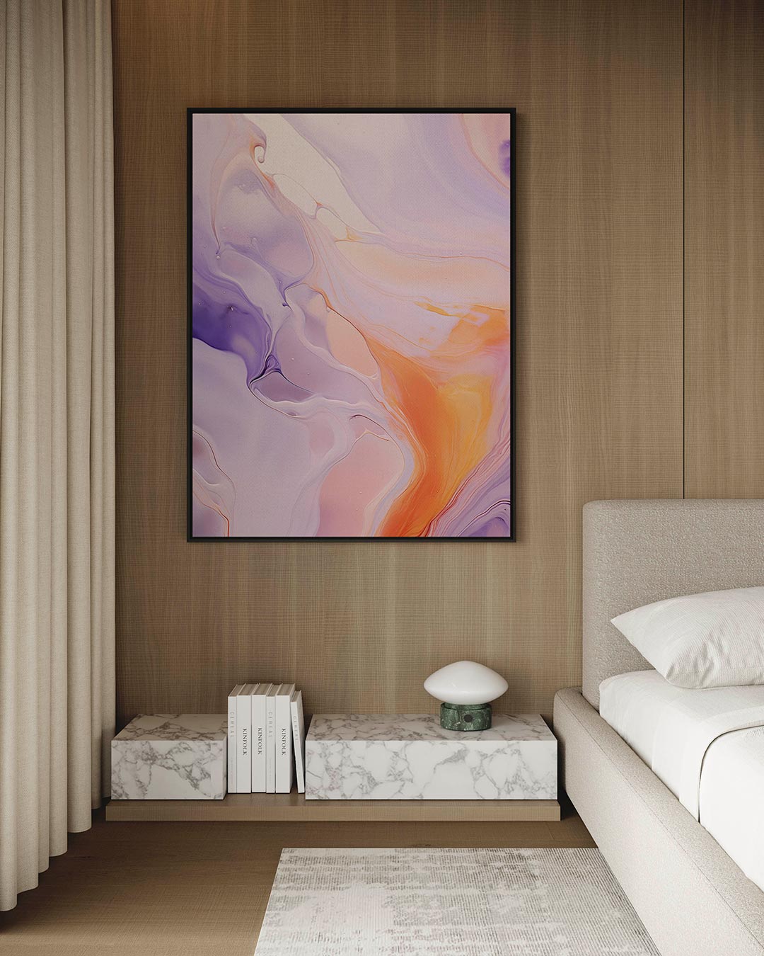 Vloeiende kleurencompositie – Golvende – kunstwerk op canvas, dibond of plexiglas