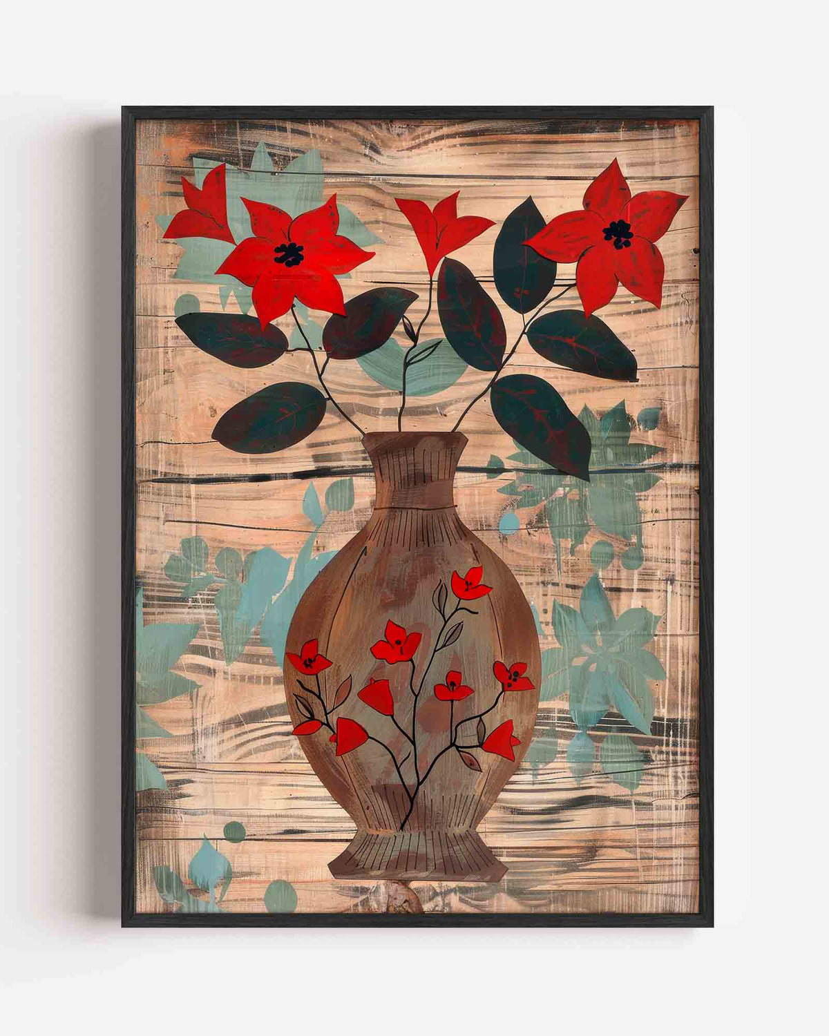 Bloemen in vaas – Kunst & Design poster als staande wanddecoratie