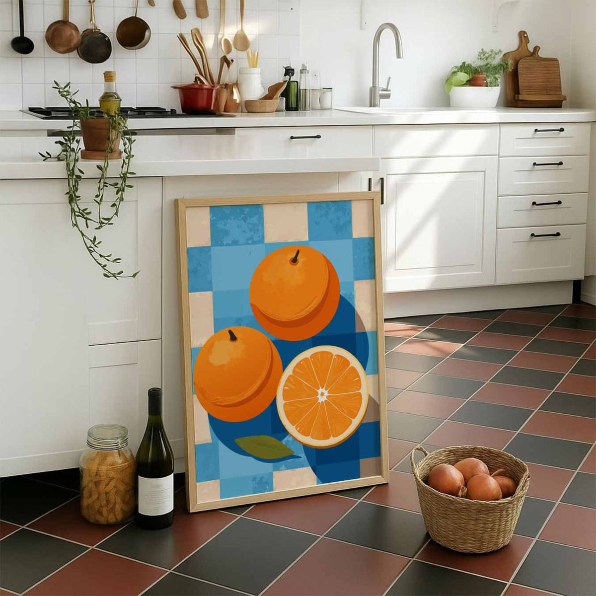 Citrus Verfrissing – staande muurposter voor keuken of eethoek