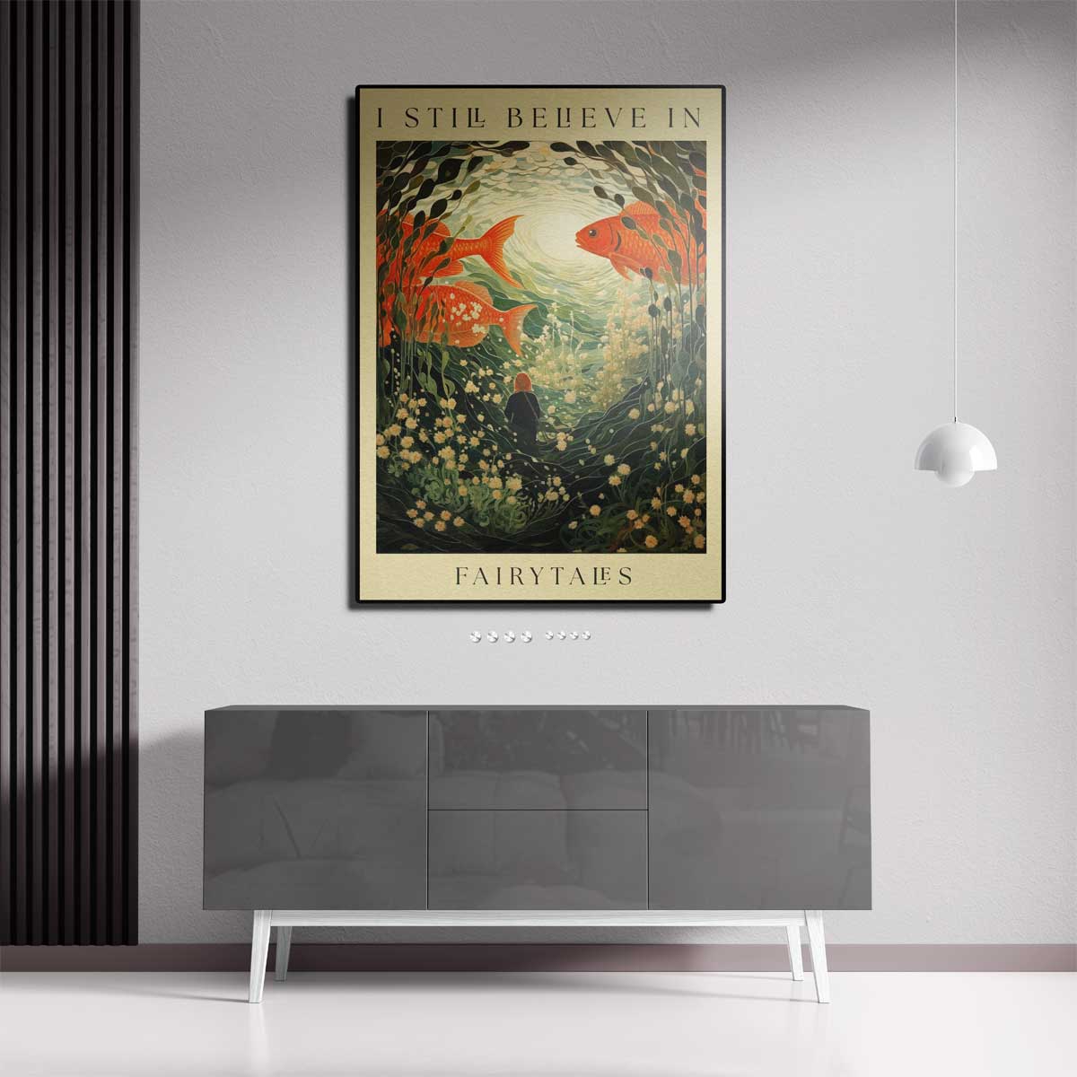 Dromerige Onderwaterwereld – staand kunstwerk voor modern interieur
