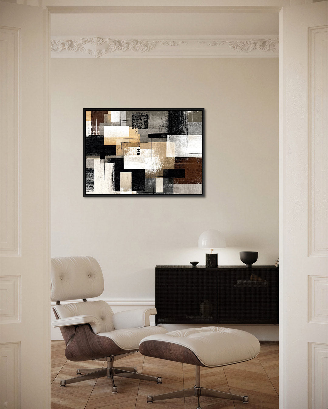Geometrische compositie – Geometrische – liggende wanddecoratie