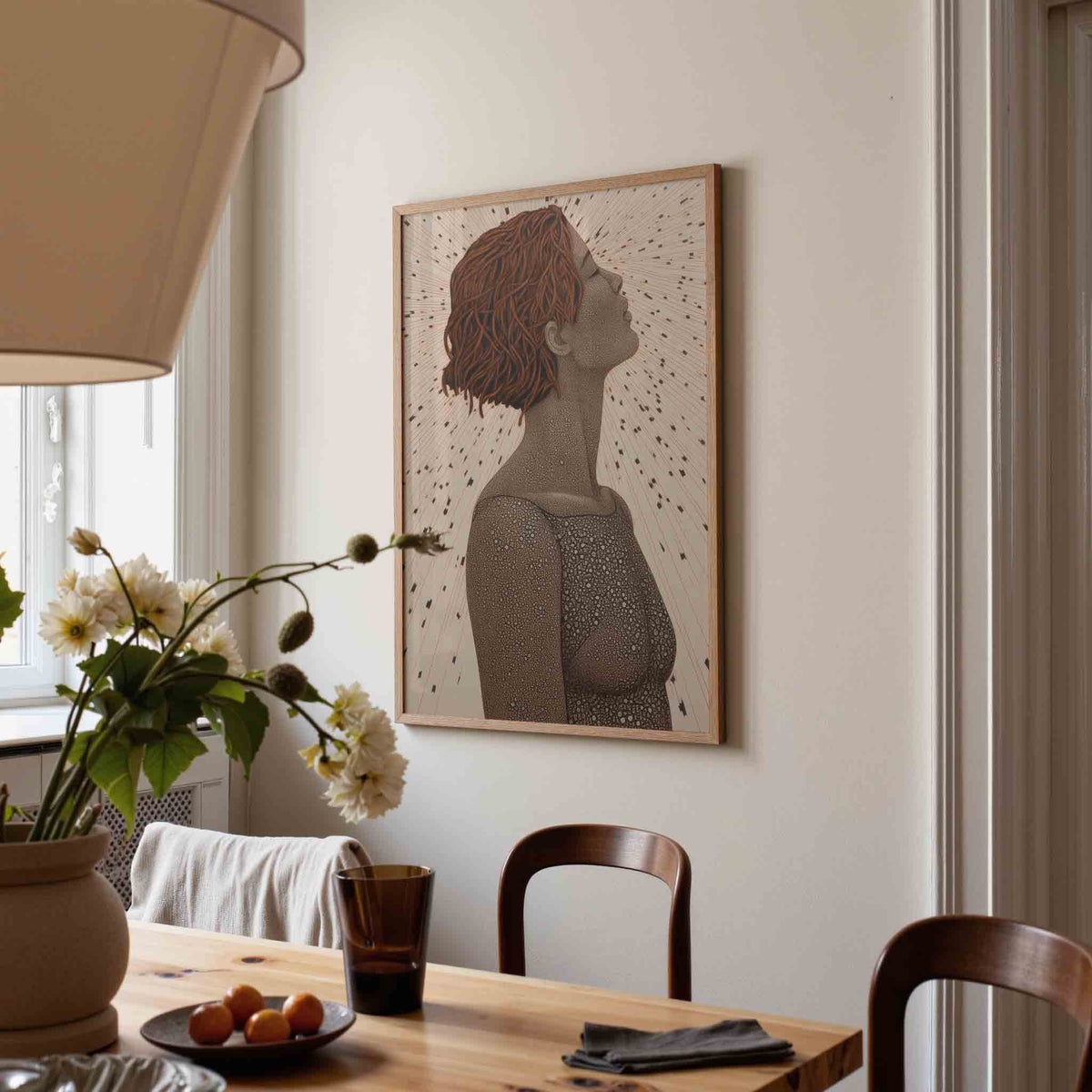 Portret met rode haren – kunst en design poster in portret formaat