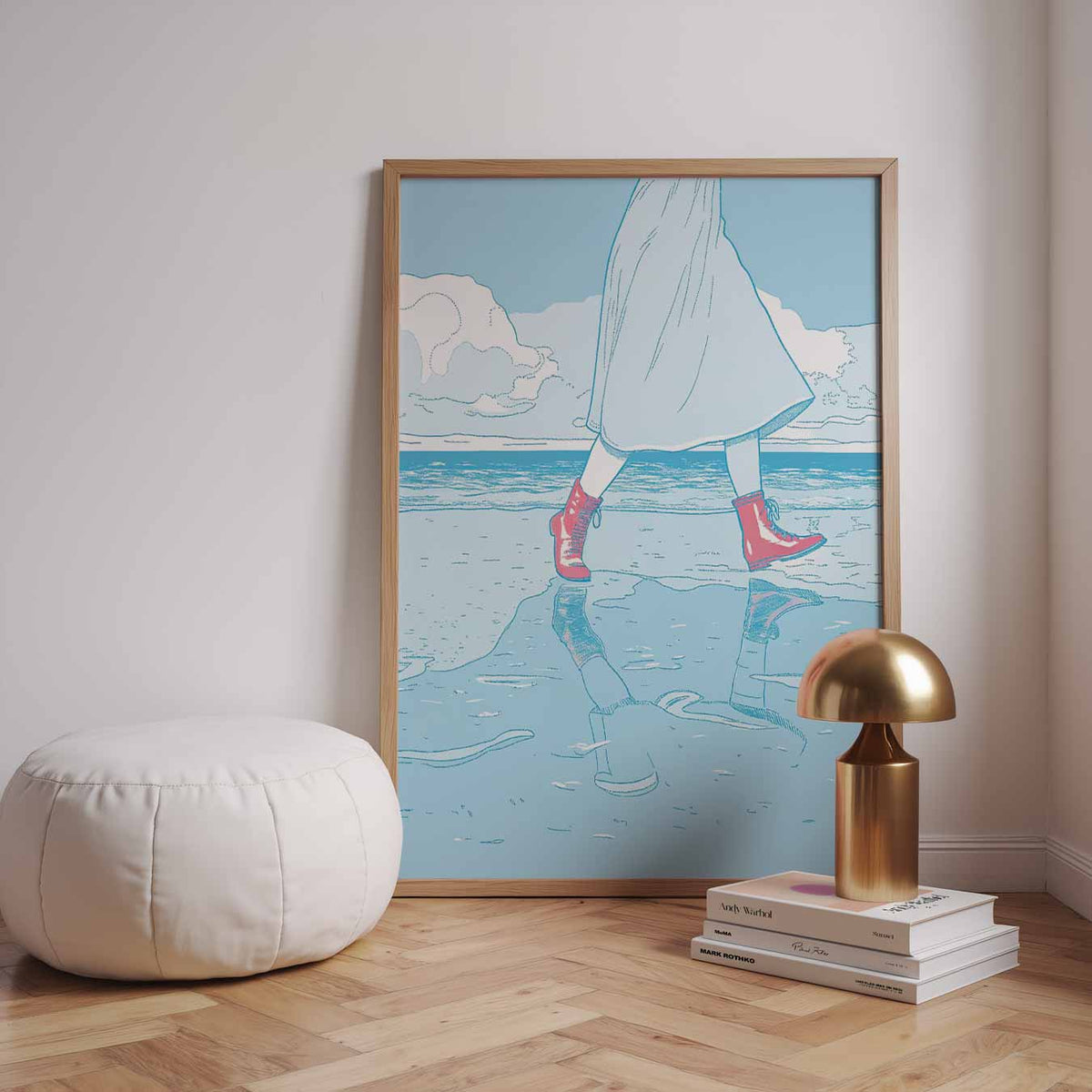 Strandwandeling in Stijl – zomerse wandkunst als portret poster