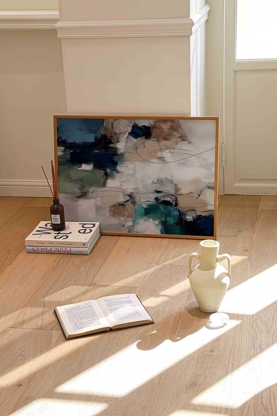 Abstracte vormen – liggende abstracte wanddecoratie van WallArtistic