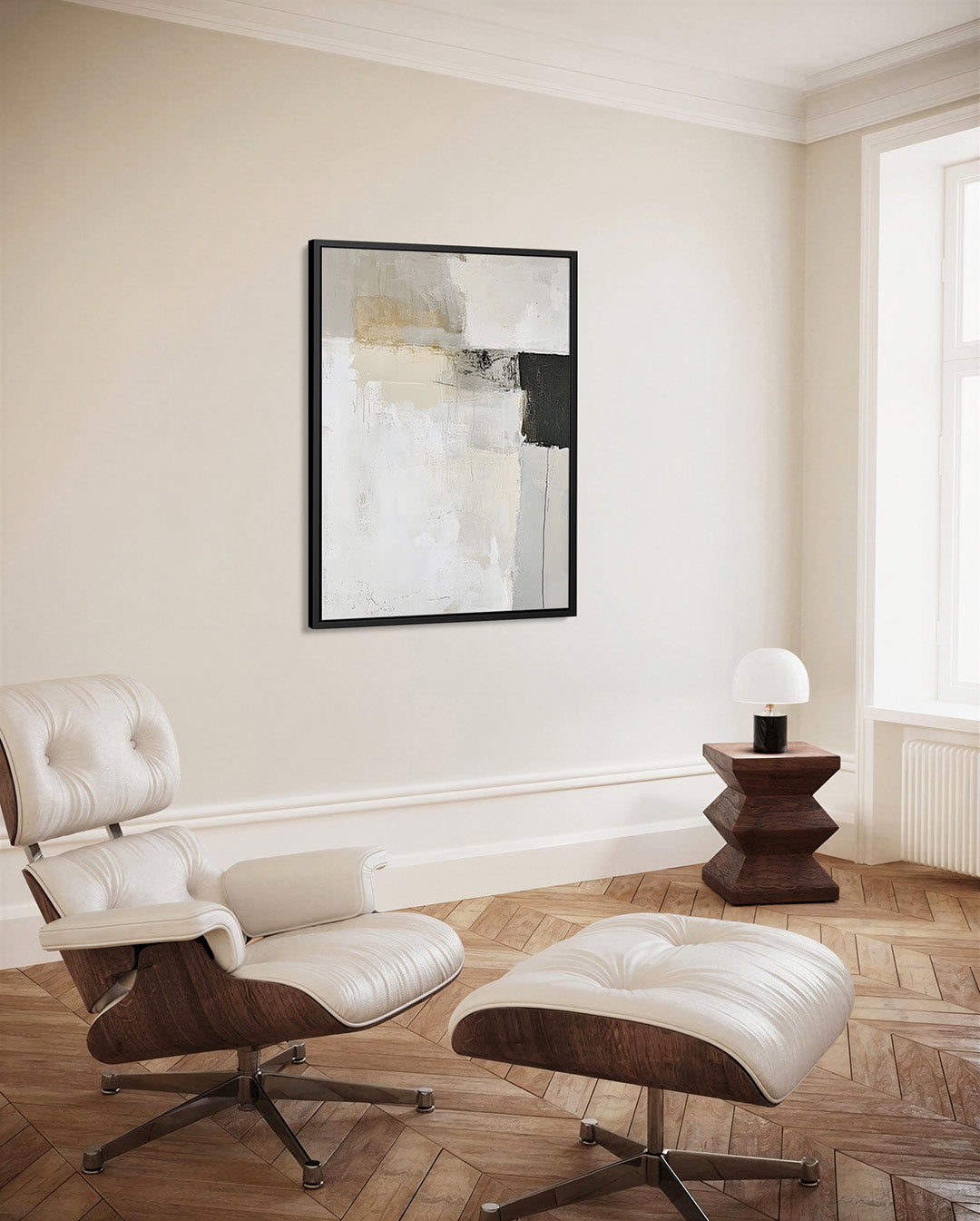 Neutrale compositie – staand wanddecoratie kunstwerk