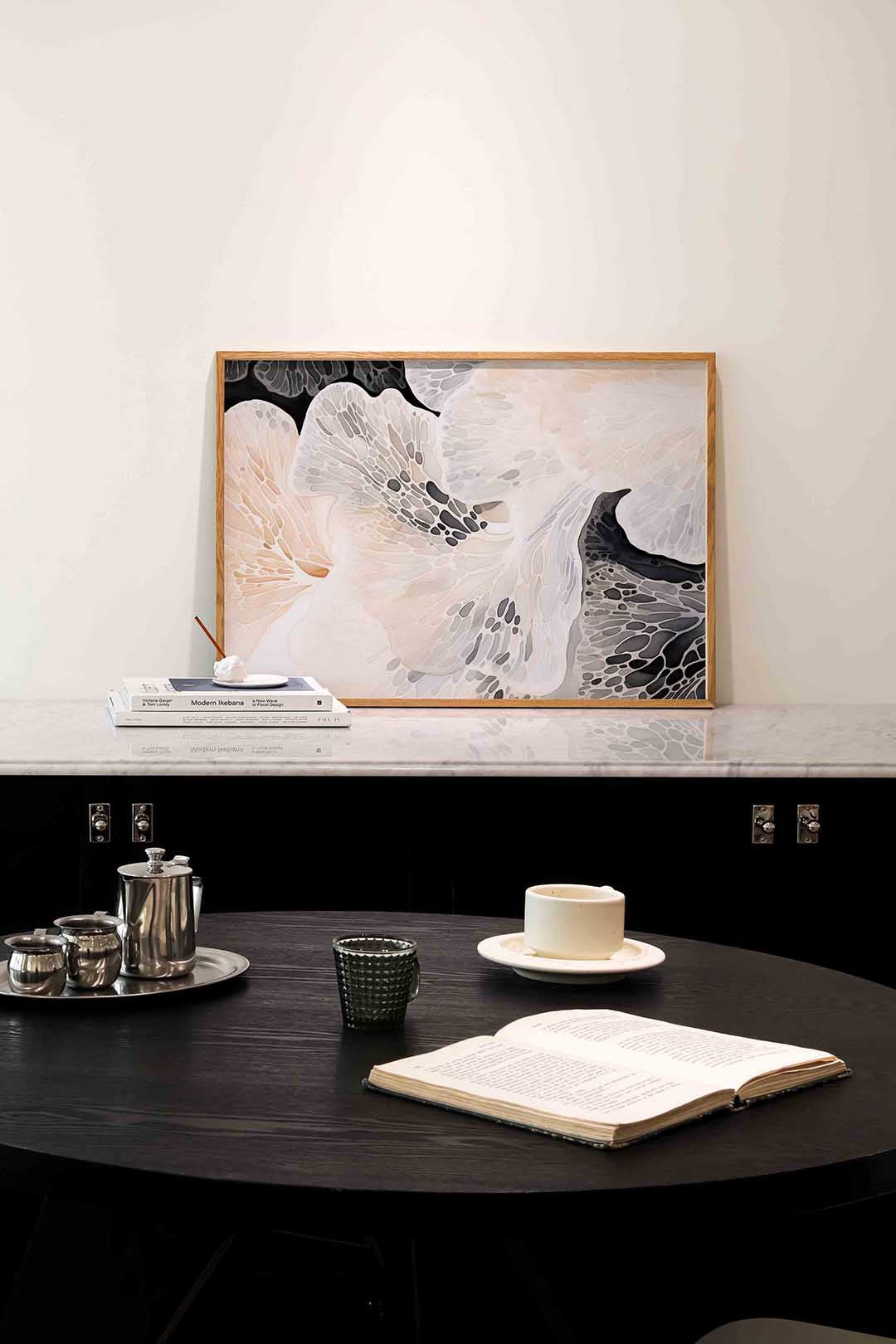 Organische vormen – abstracte poster in liggend formaat