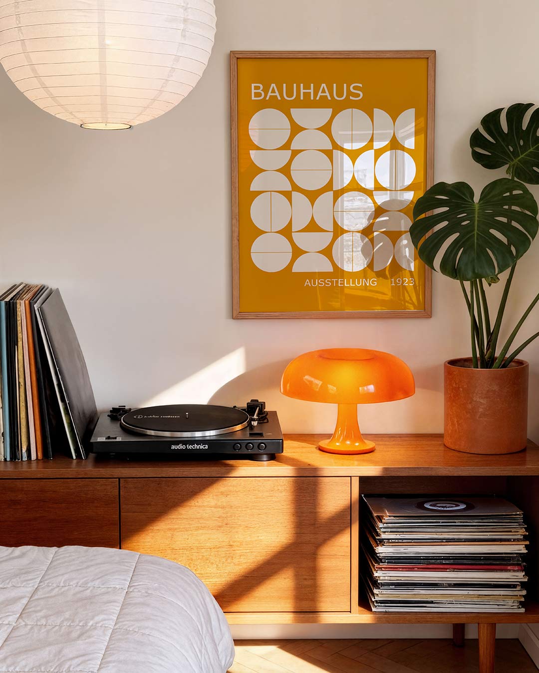 Vormritme en kleur – geometrische Bauhaus poster in staand formaat