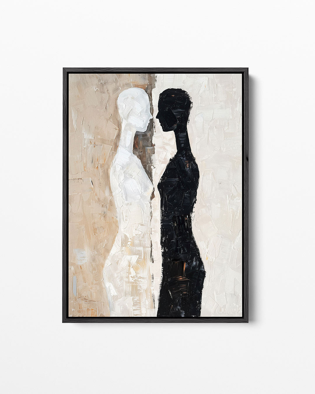 Tegenovergestelde silhouetten – staand wanddecoratie kunstwerk