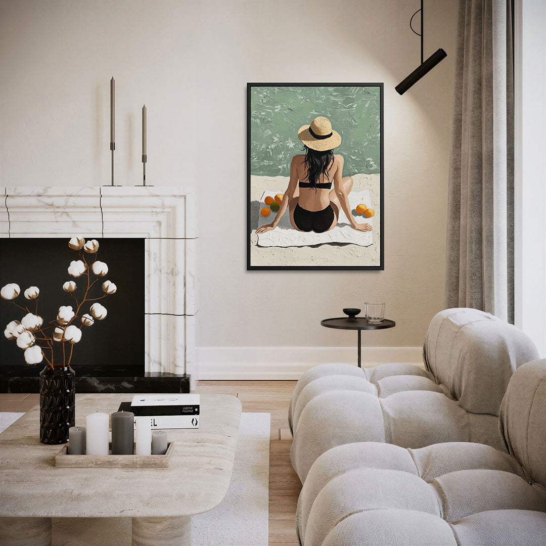Zomers strandtafereel – staand wanddecoratie kunstwerk
