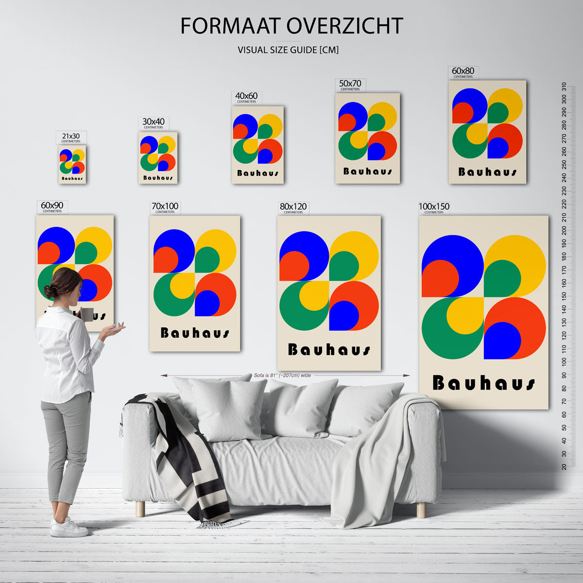 Vorm en kleur – geometrische poster in Bauhaus-stijl van WallArtistic
