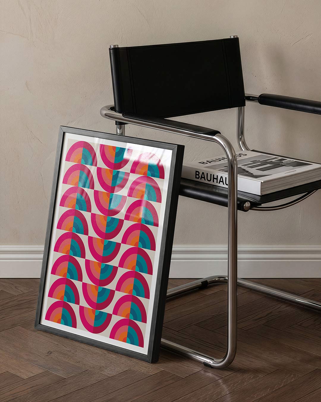 Kleurvlakken ritme – staande Bauhaus poster voor aan de muur